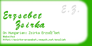 erzsebet zsirka business card